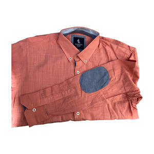 Yachting Time Button Down Shirt Mens Medium Long Sleeve Casual Dress Peach